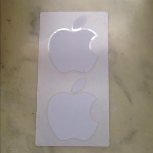 ⭐️APPLE Authentic Stickers Set of 2 White New FREE